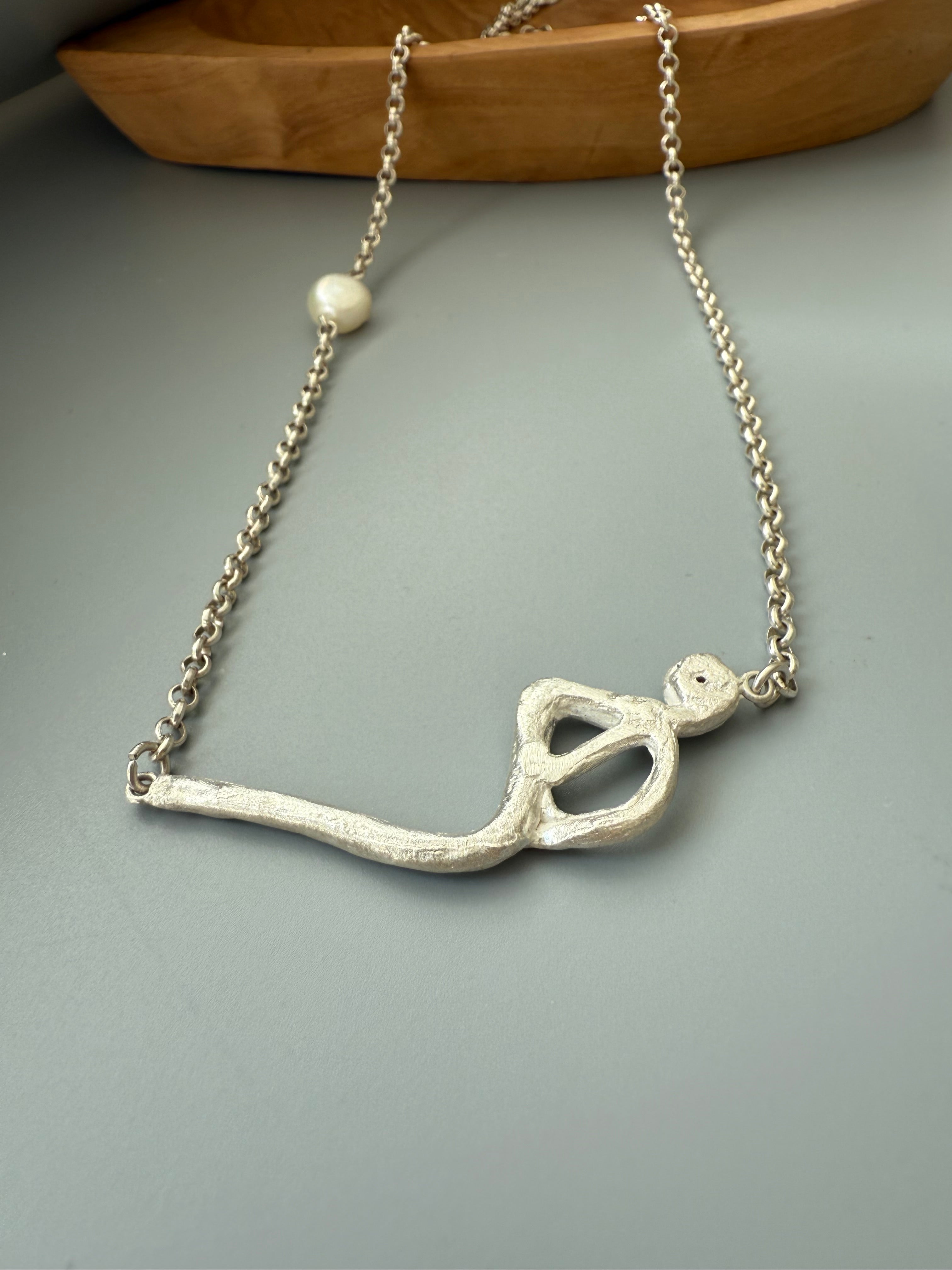 Handmade Silver Necklace and Earrings with Calligraphy