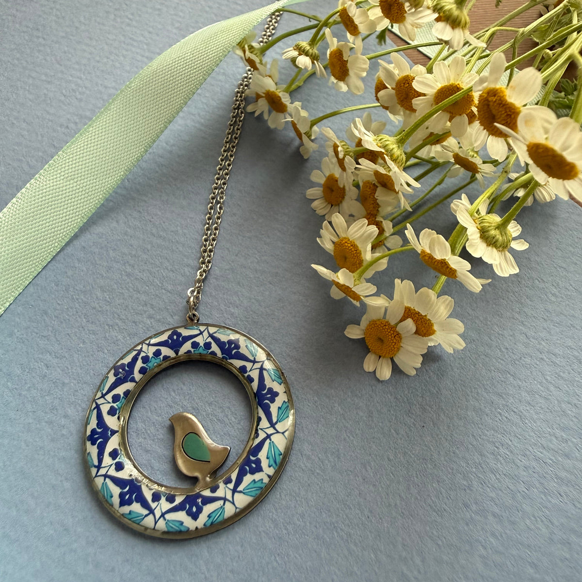 Colorful Persian Gol_o_Morgh Necklace - AFRA ART GALLERY