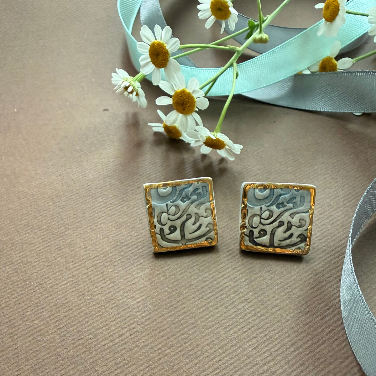 Minimal Rectangular Shape Ceramic Earrings (Copy) - AFRA ART GALLERY