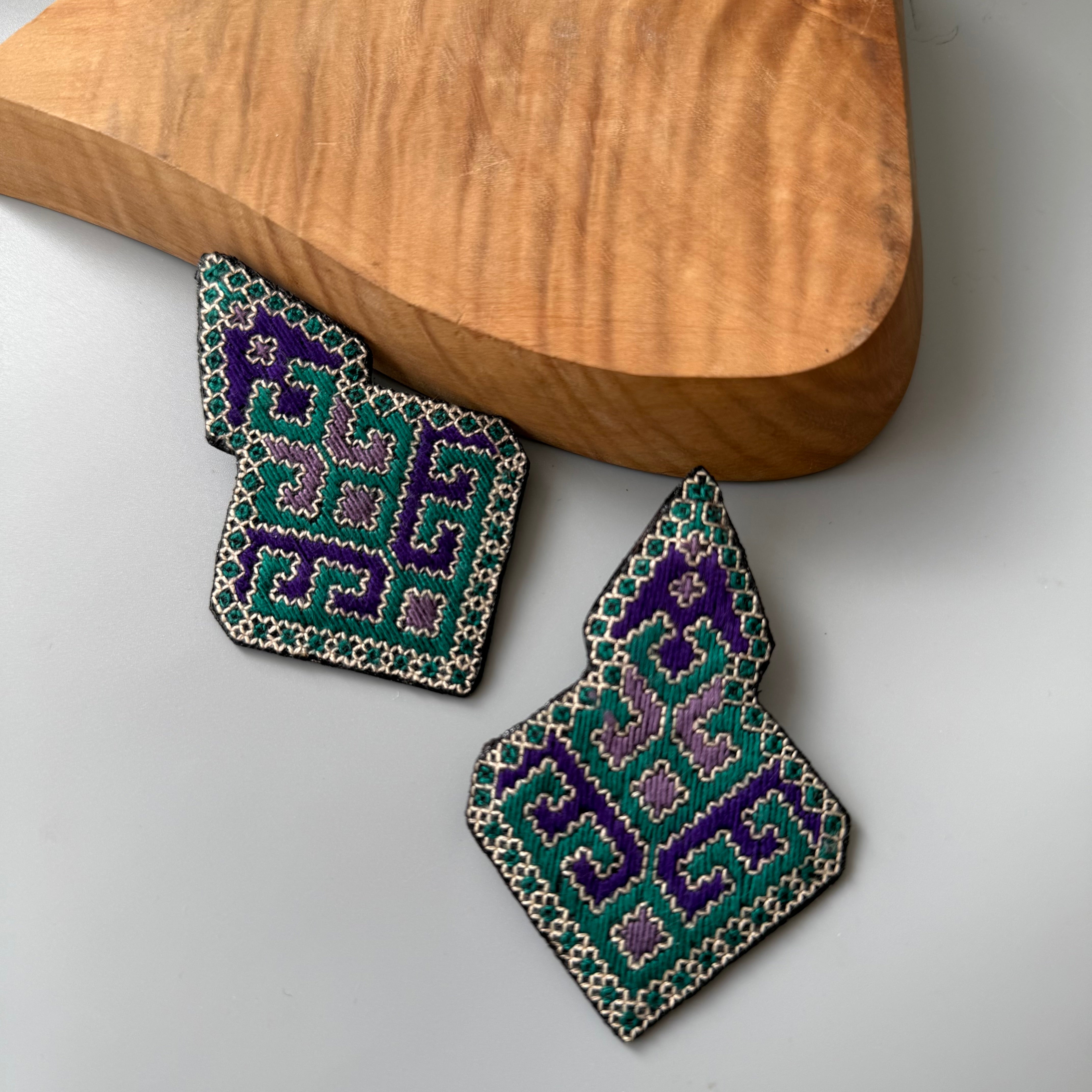 Persian Embroidery Earrings in Colorful Style