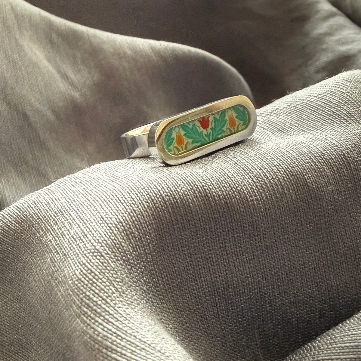 Persian Motif Steel Ring - AFRA ART GALLERY