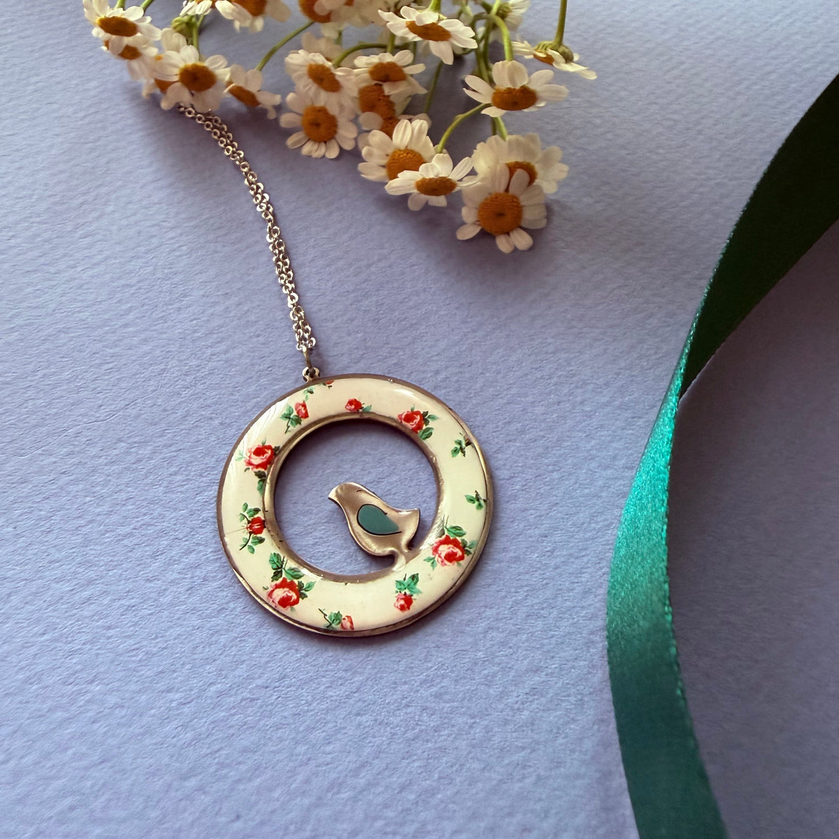 Colorful Persian Gol_o_Morgh Necklace - AFRA ART GALLERY