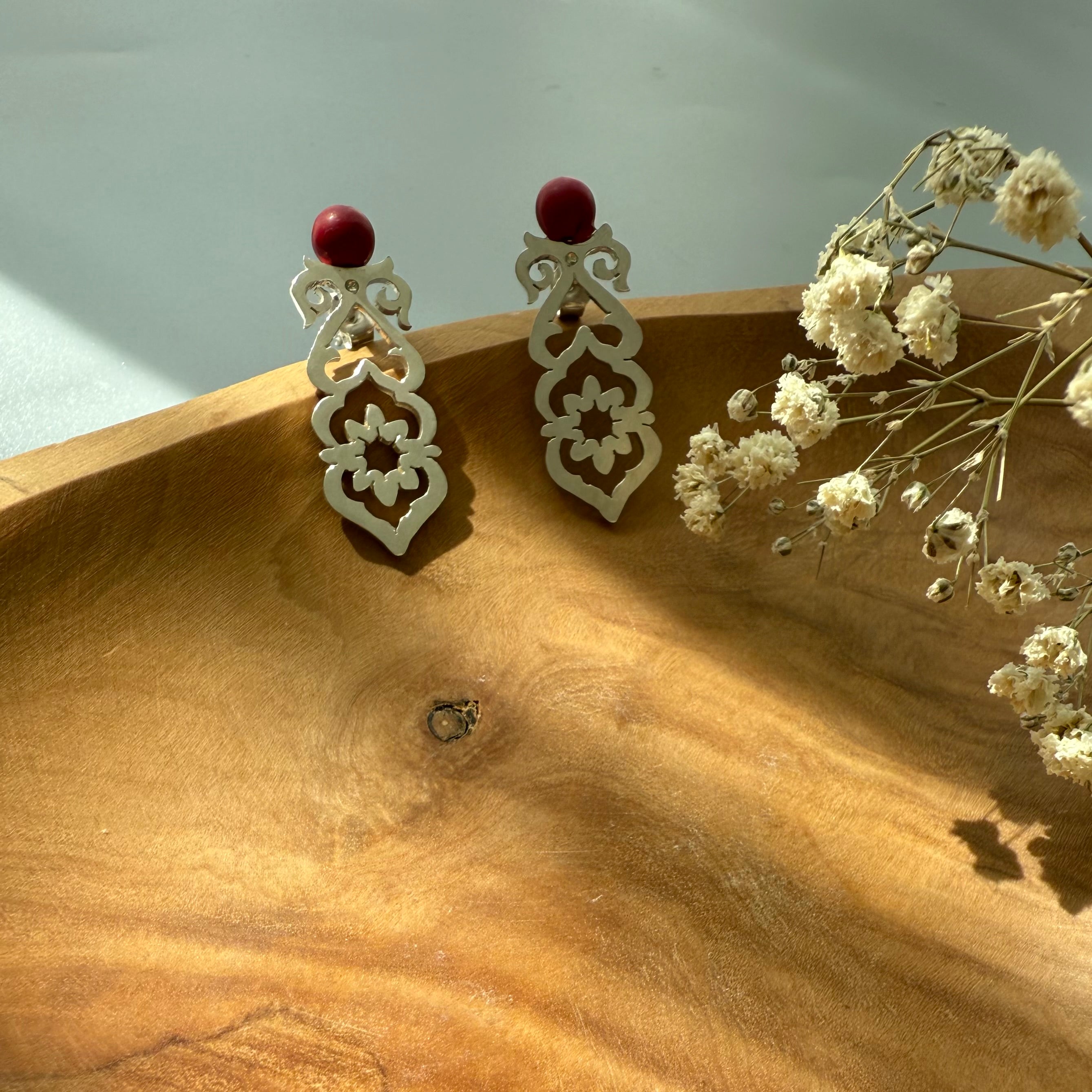 Handmade Silver Earrings with Eslimi Pattern