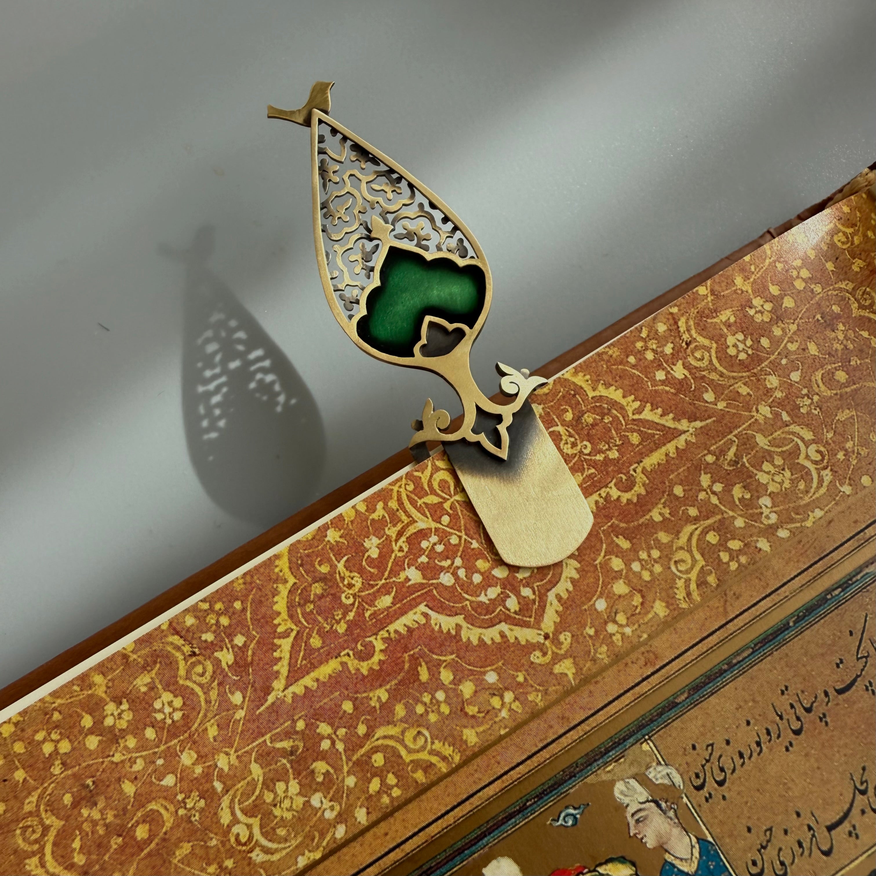 Handmade Engraved Persian Bookmark : Desire to Fly - AFRA ART GALLERY