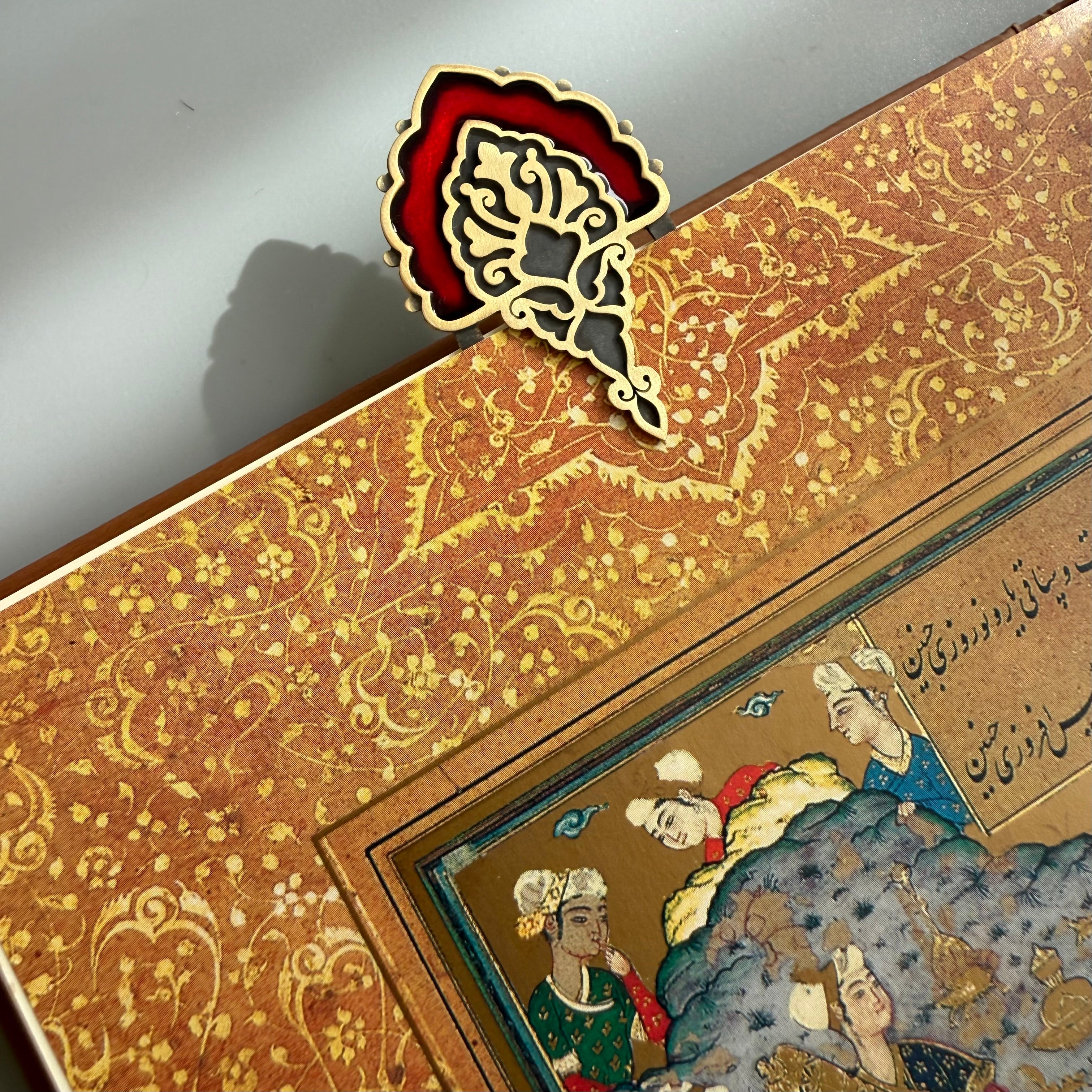 Handmade Engraved Persian Bookmark : Wine of Union - AFRA ART GALLERY