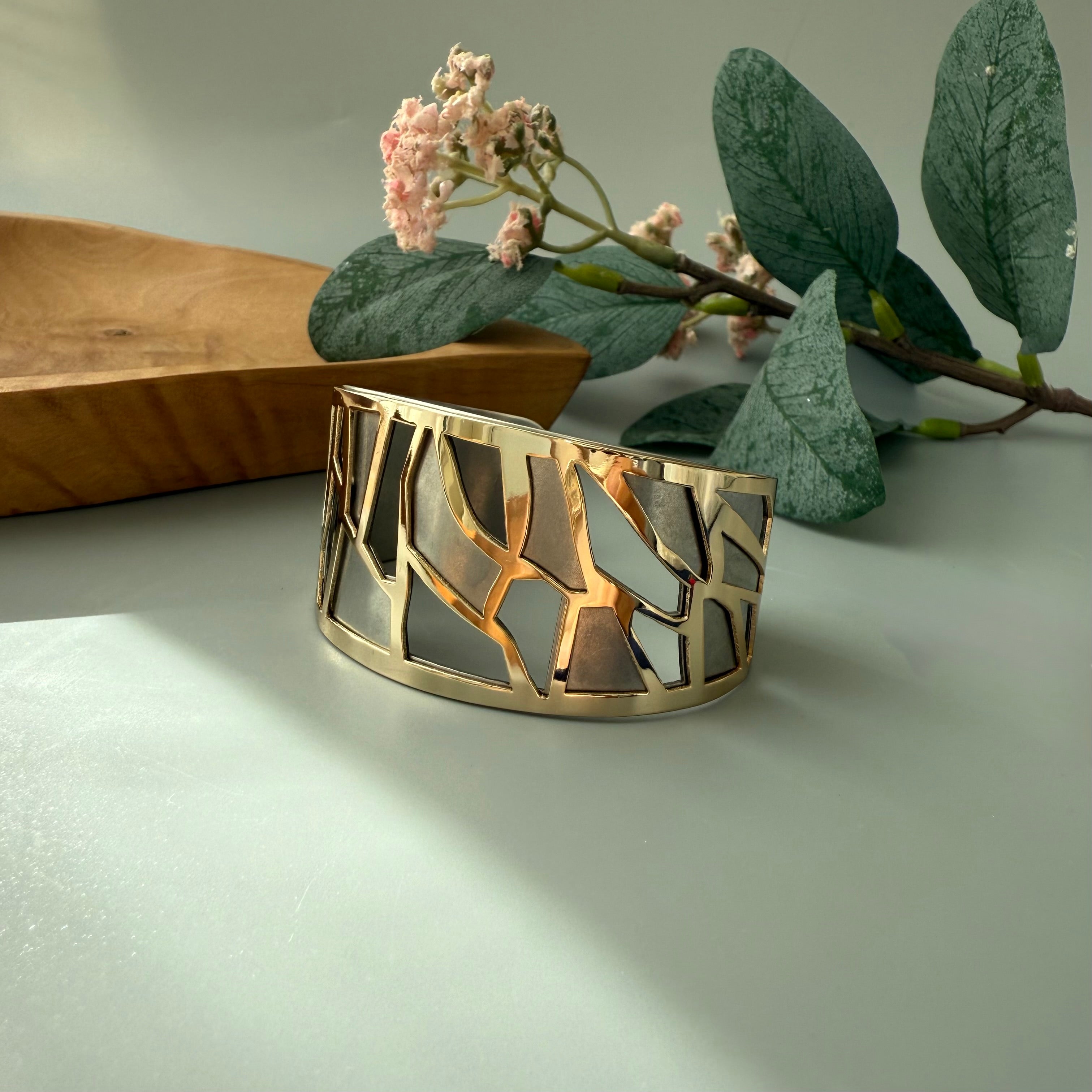 Wide Bracelet with Modern Pattern