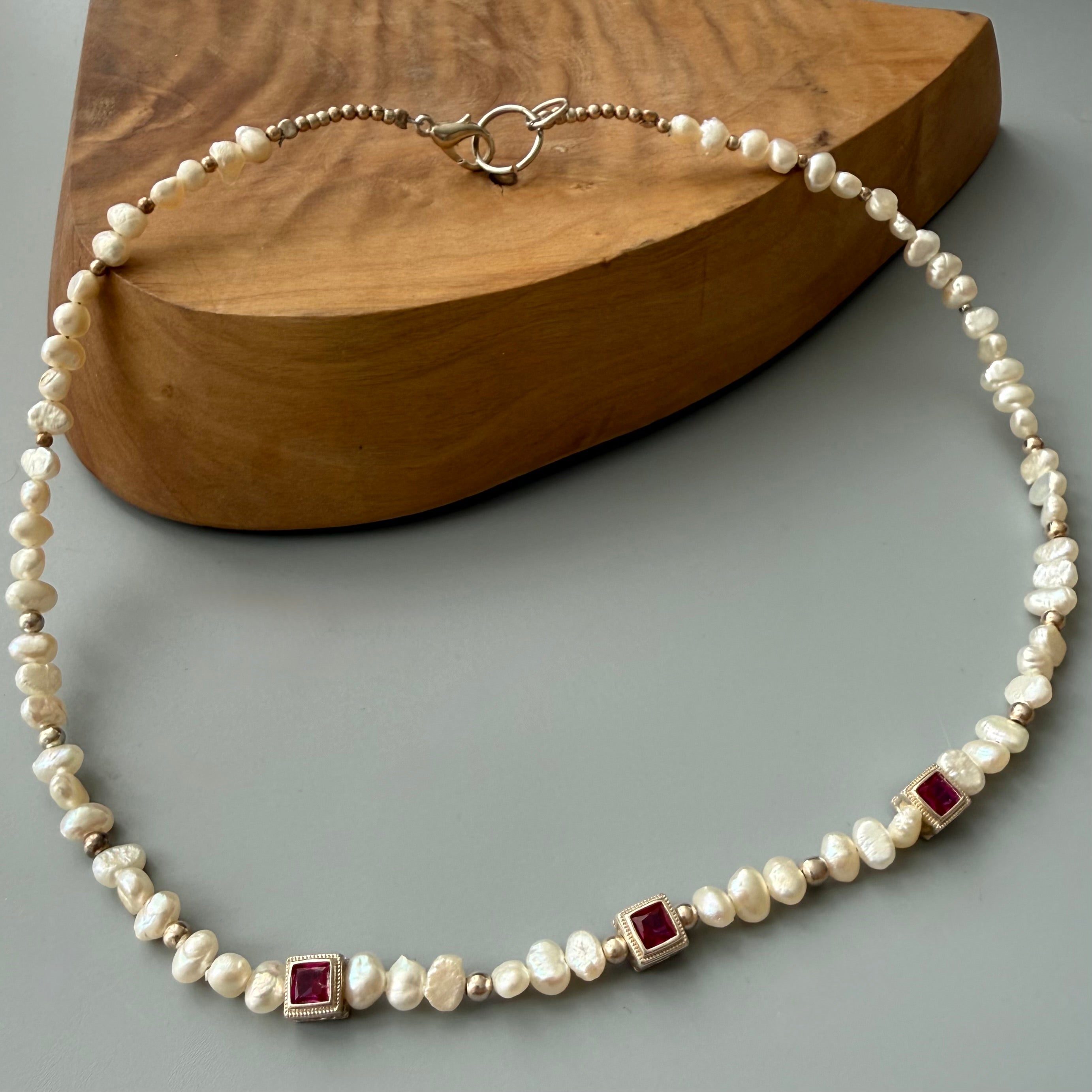 Handmade Minimal Necklace with Square CZ - AFRA ART GALLERY