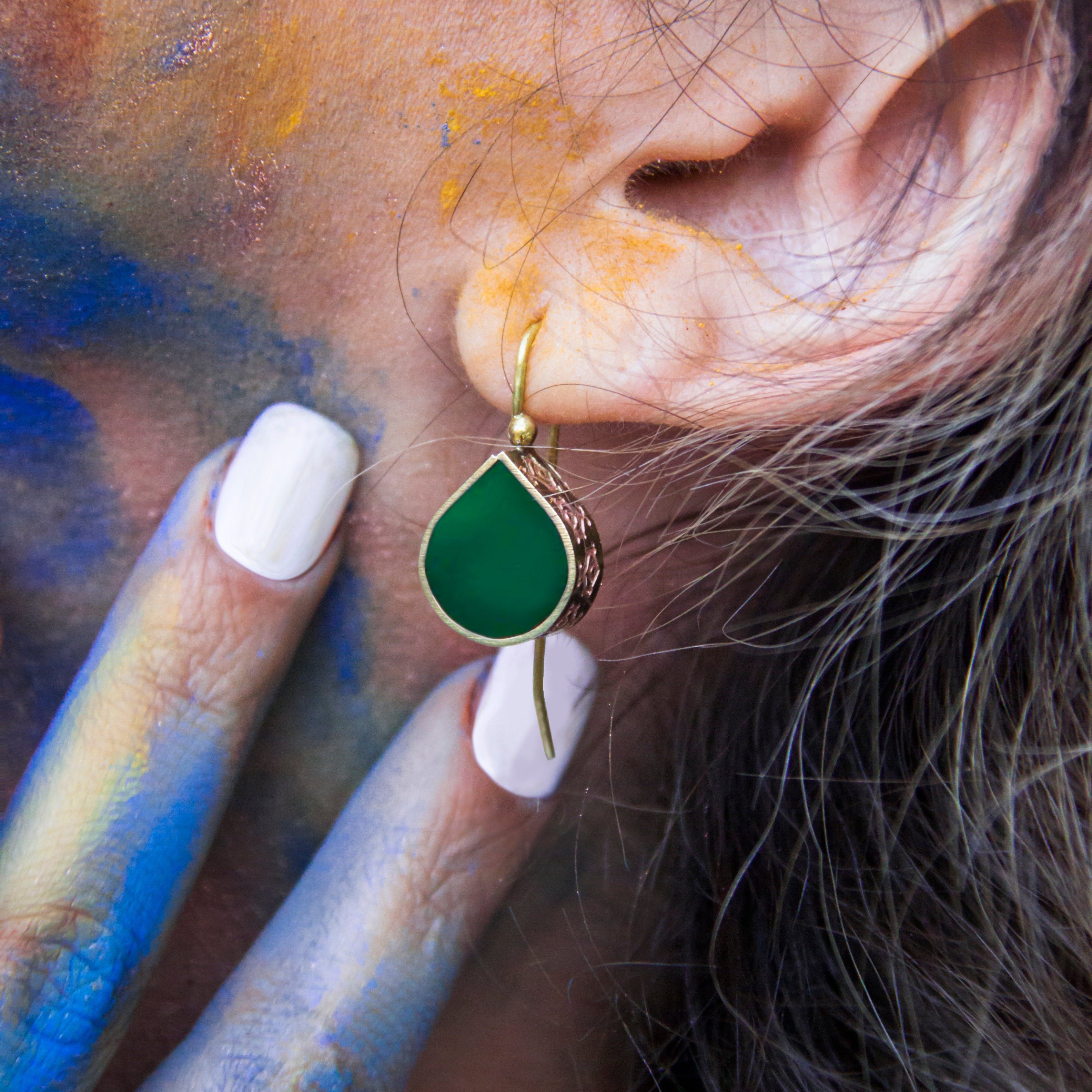 Persian Minimal-Brass Minimalr Persian earrings-Persian jewelry