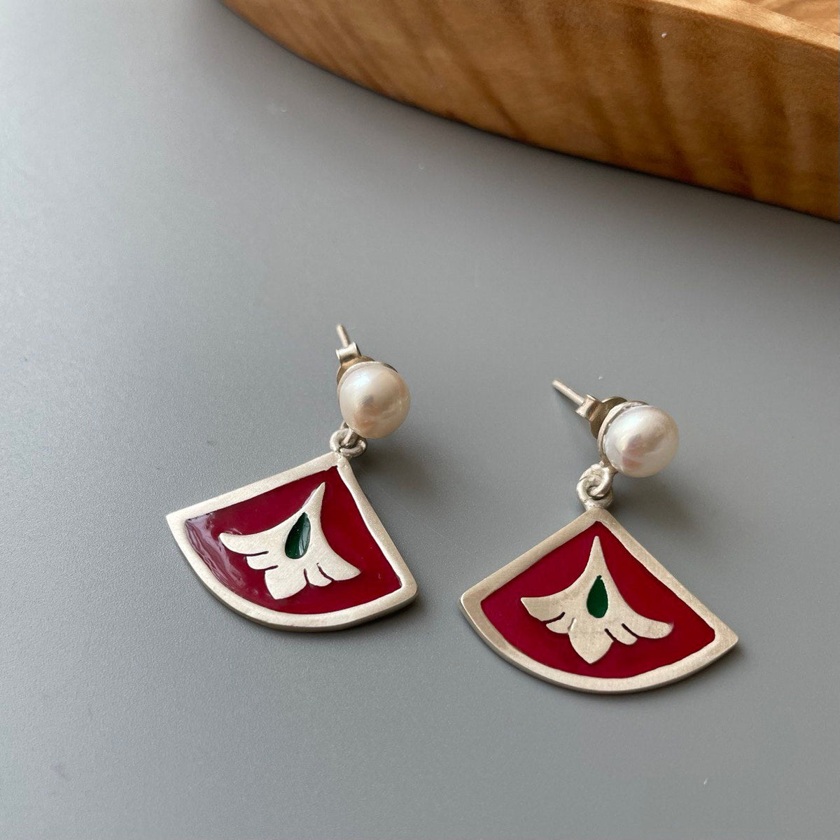 Persian Earrings-Handmade Persian Earrings with Enamel: Persian Jewelry-AFRA ART GALLERY