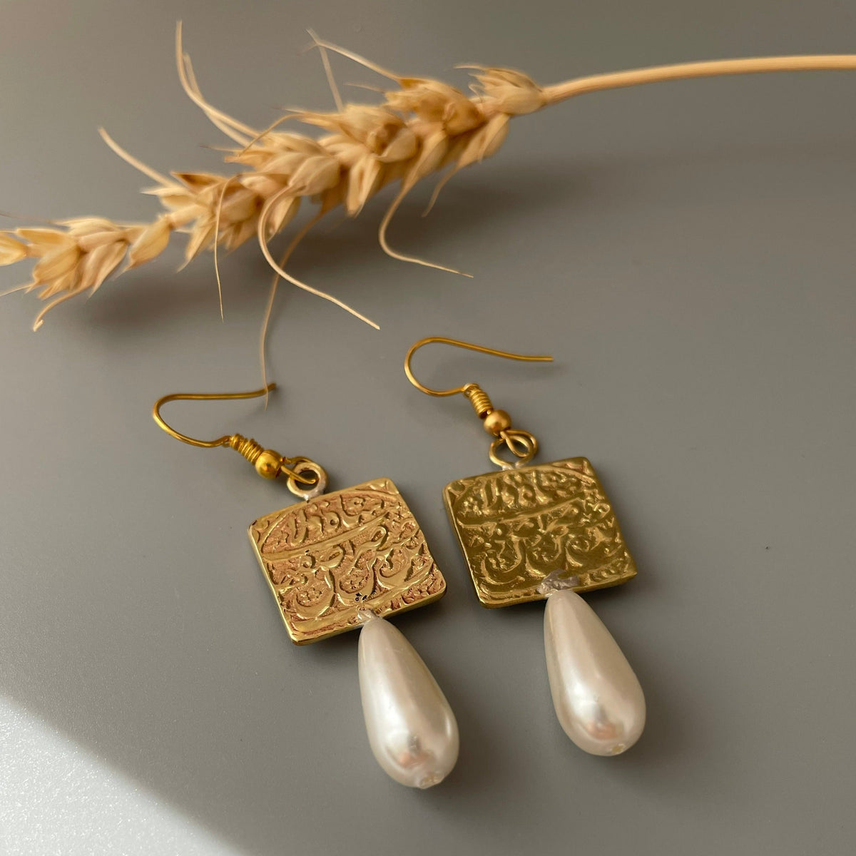 Persian Earrings-Handmade Persian Square Earrings:Persian Jewelry-AFRA ART GALLERY