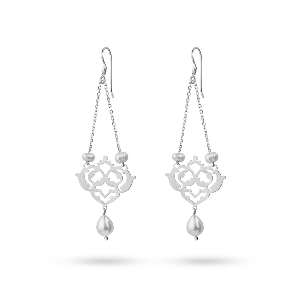 Persian Necklace Handmade Silver Set in Eslimi Design: Persian Jewelry-AFRA ART GALLERY