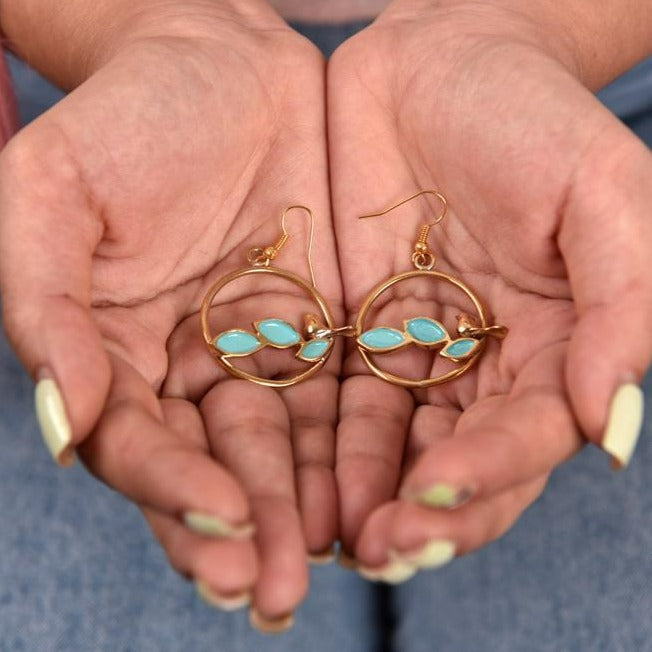 Persian Earrings-Persian Handmade Brass Dangle Earrings:Persian Jewelry-AFRA ART GALLERY