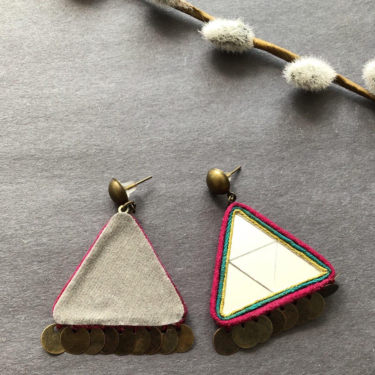 Persian Earrings-Persian Mirror Mosaic Earrings-: Persian Jewelry-Afra Art Gallery
