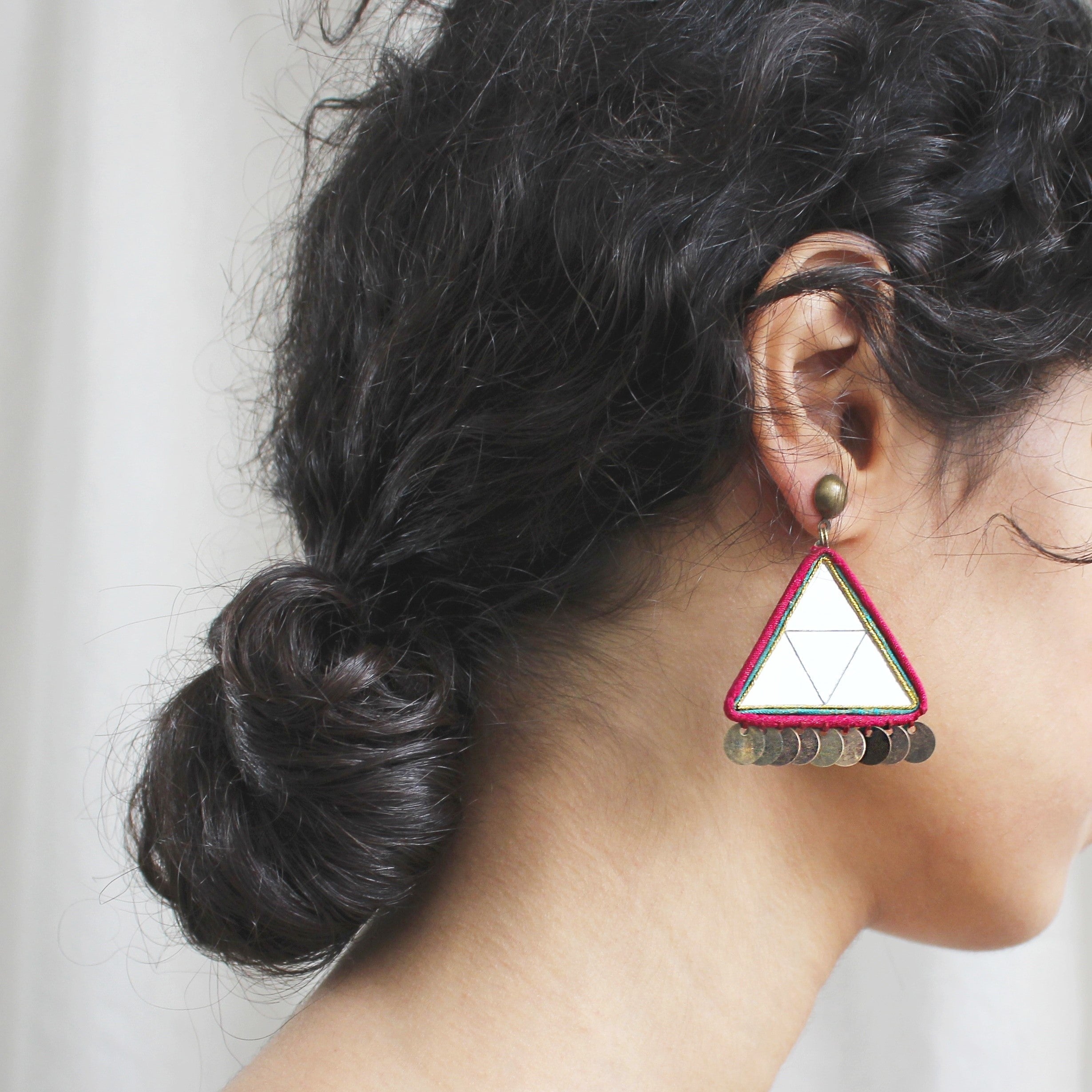 Persian Earrings-Persian Mirror Mosaic Earrings-: Persian Jewelry-Afra Art Gallery
