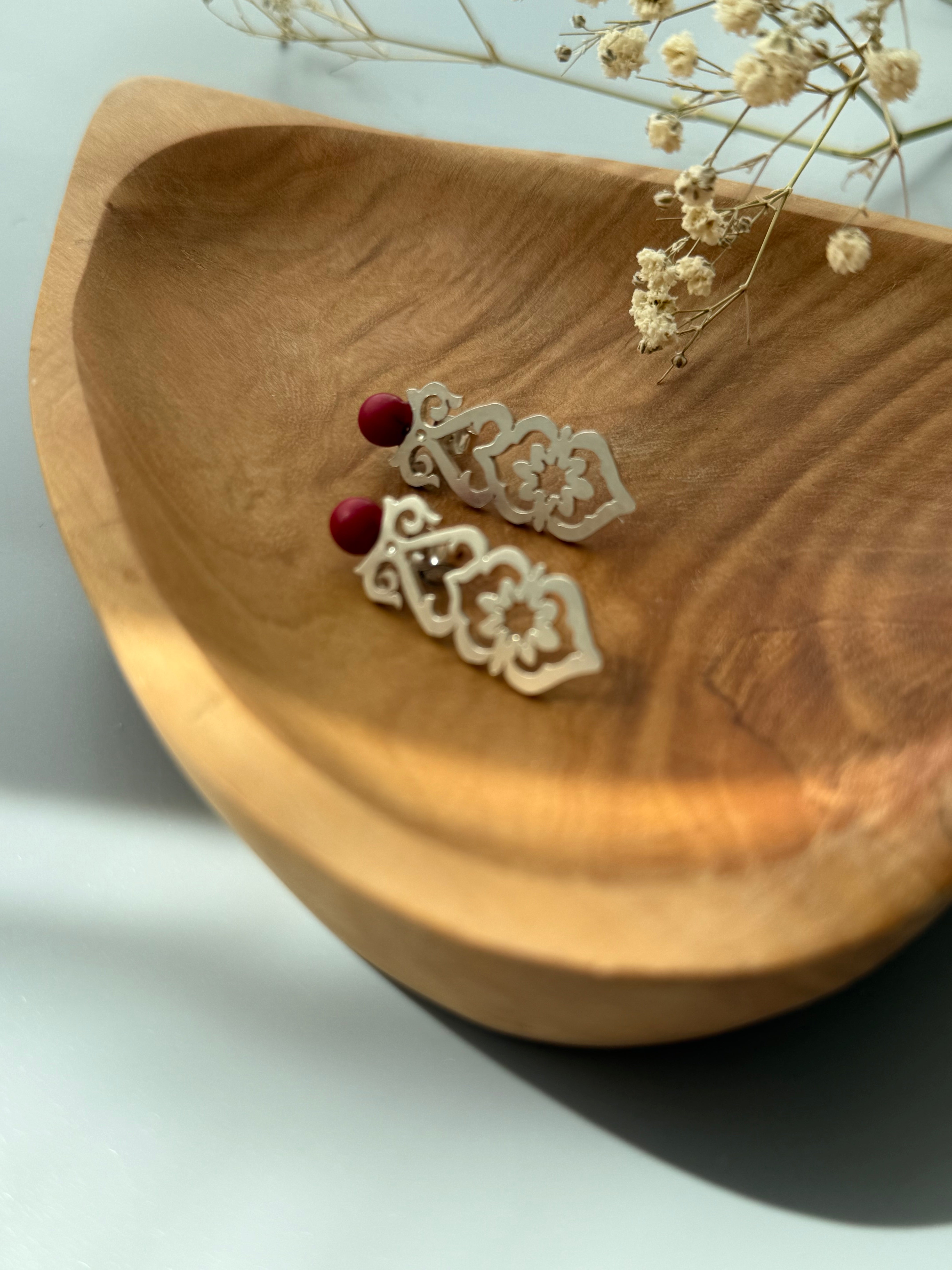 Handmade Silver Earrings with Eslimi Pattern