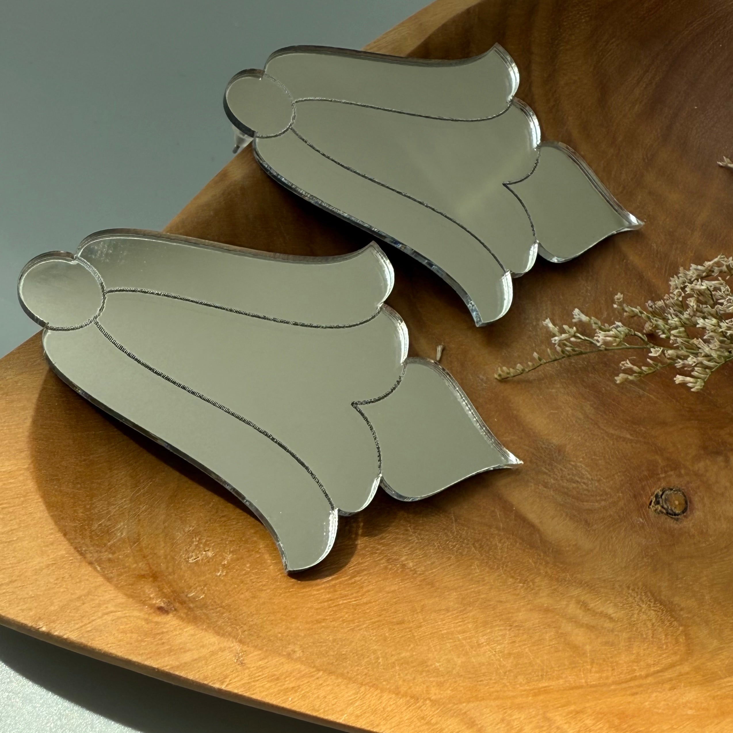 Persian Mirror Earrings with Modern Design