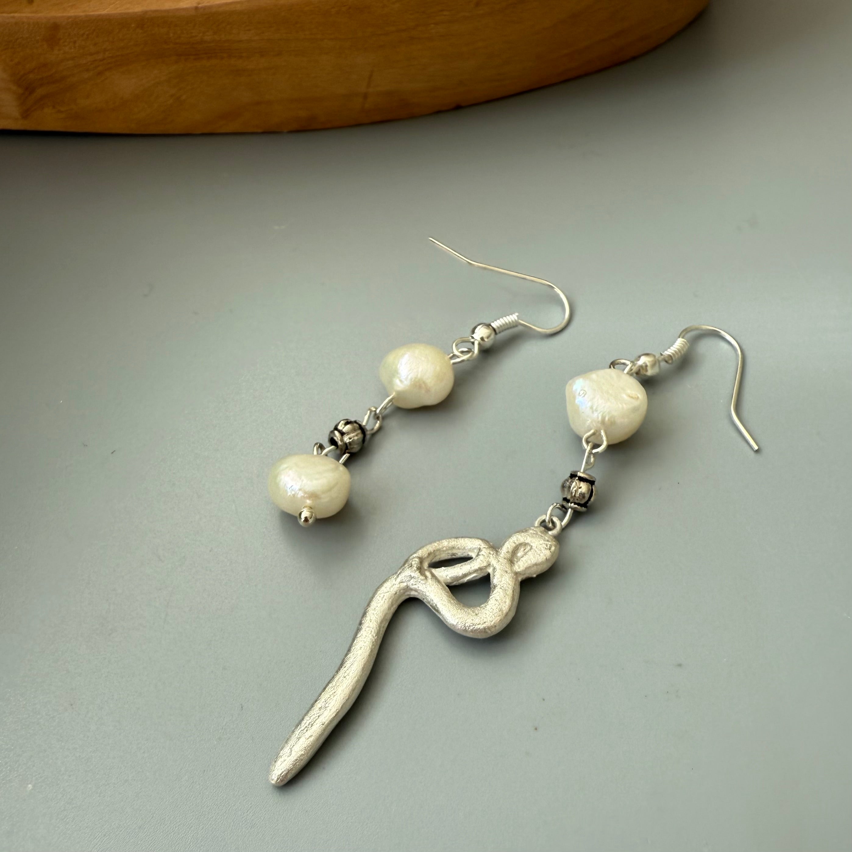 Handmade Silver Necklace and Earrings with Calligraphy