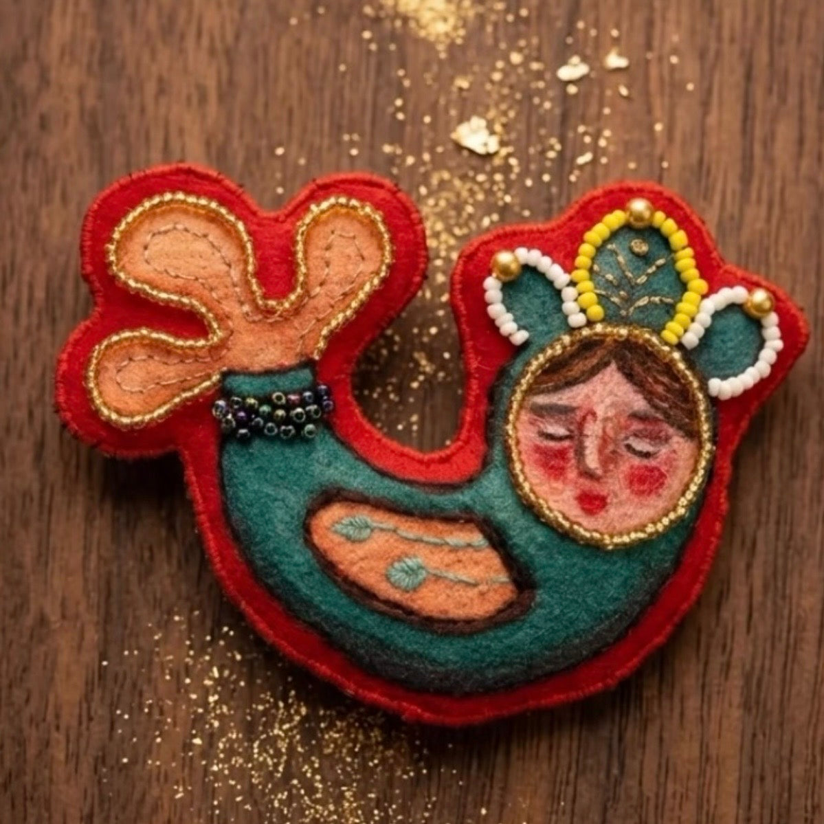 Bird Embroidery Brooch - AFRA ART GALLERY