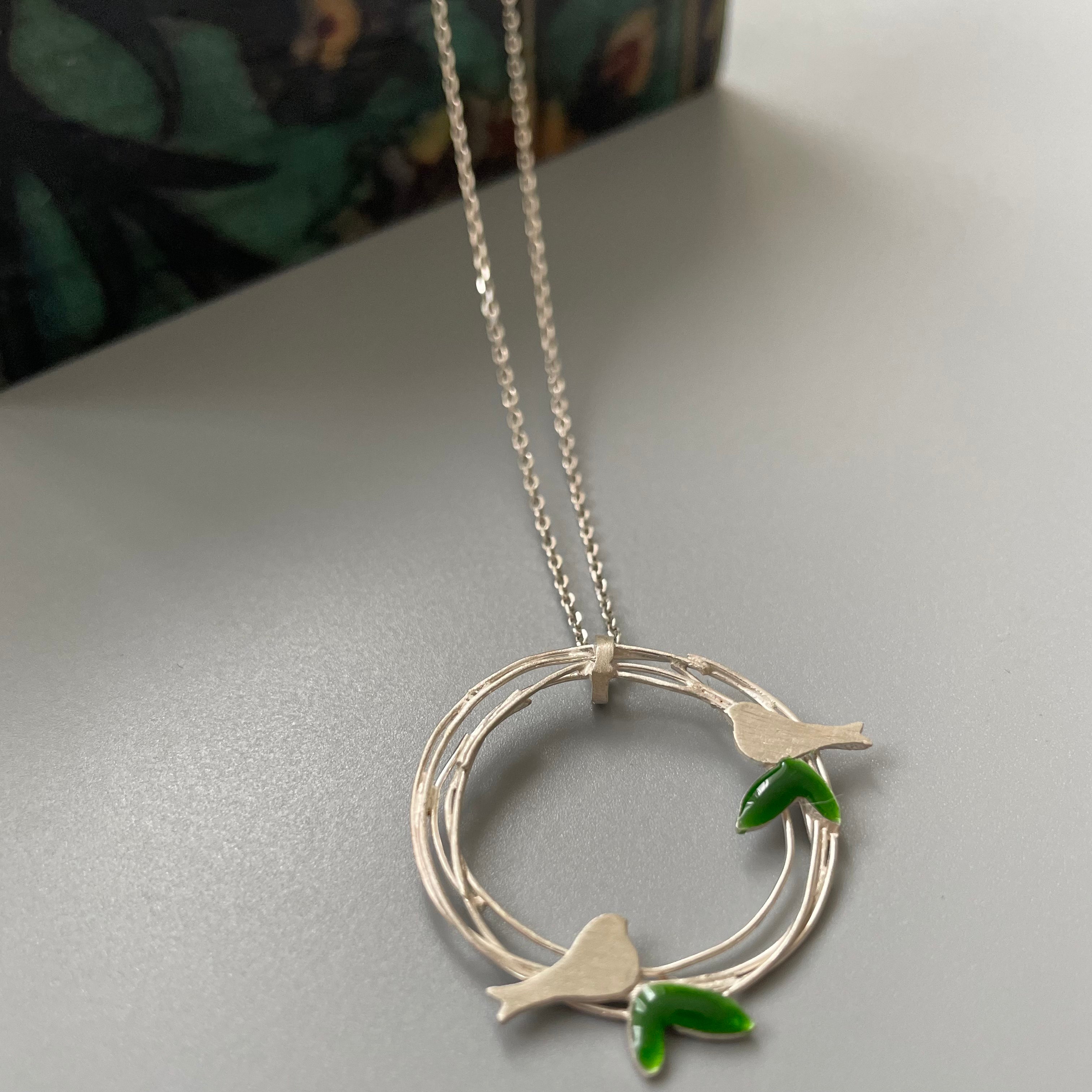 Persian Necklace Handmade Persian Necklace with Flower and Bird Symbol: Persian Jewelry-AFRA ART GALLERY