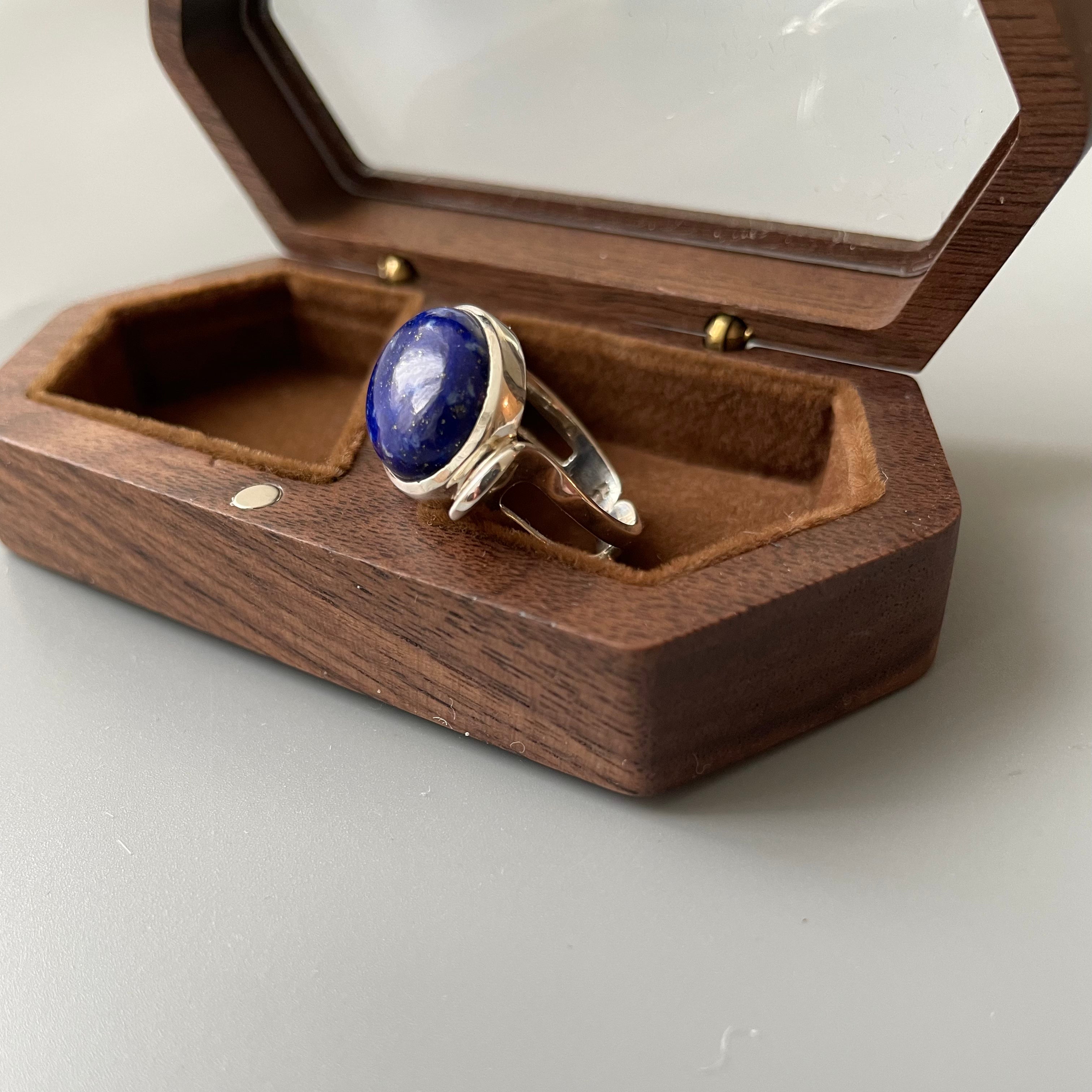 Handmade Silver Ring with Natural Lazuli