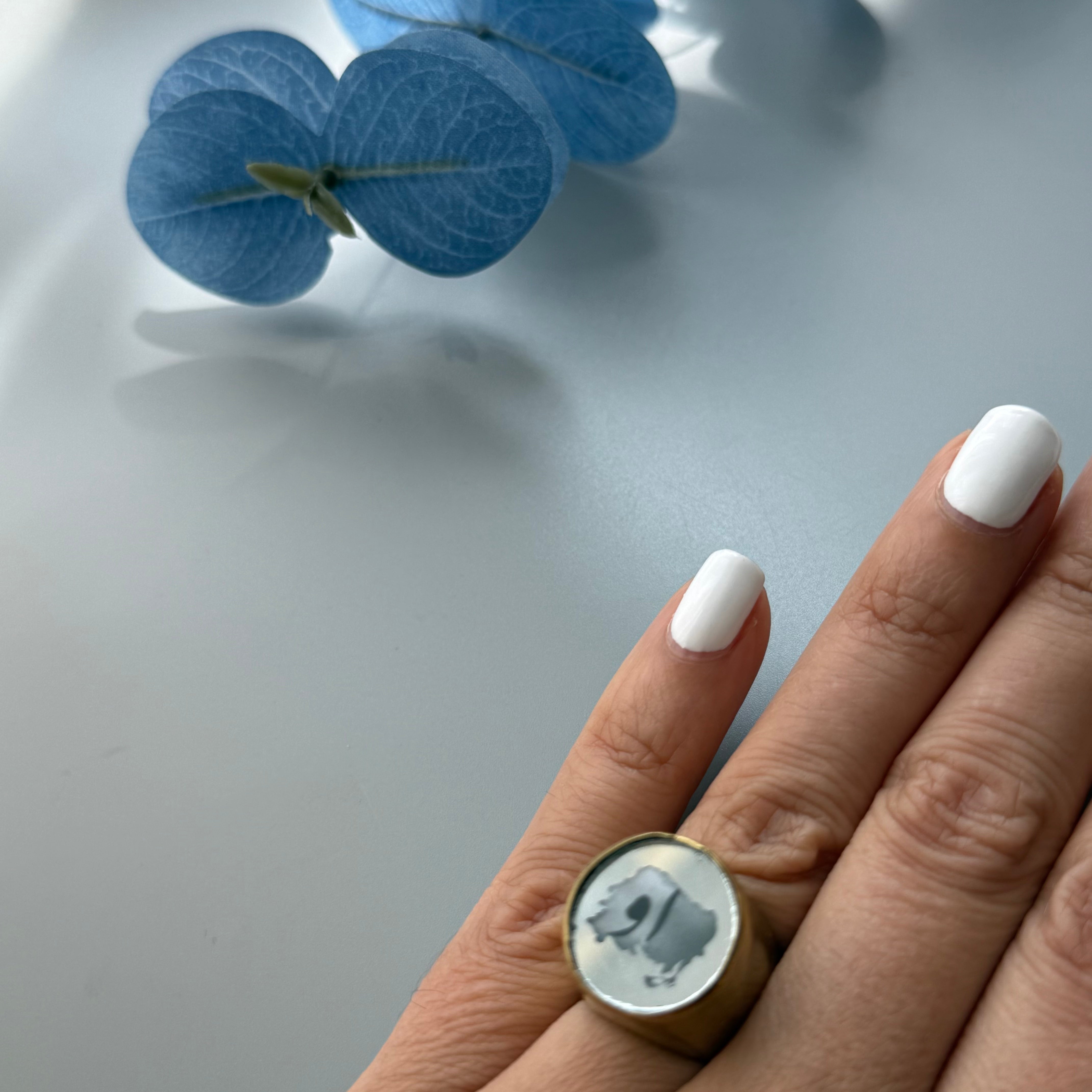 Persian Mirror Ring with Printing