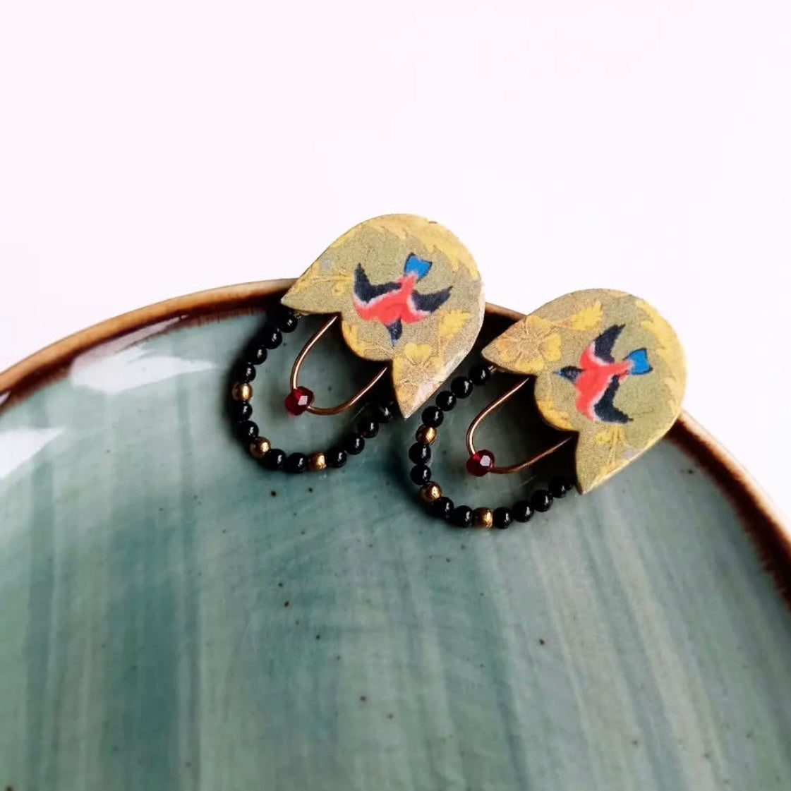 Persian Earrings with Gol -O-Morgh Motif