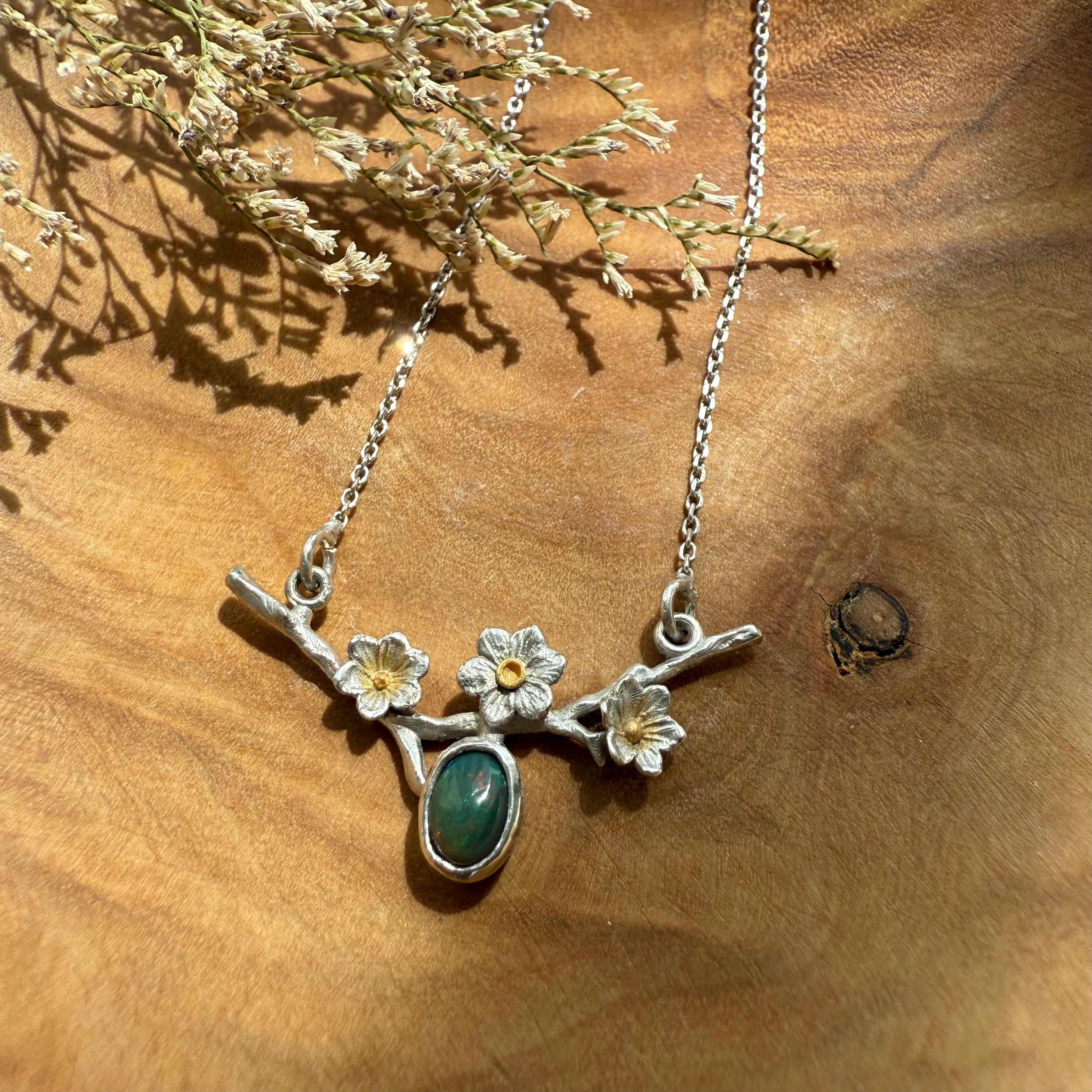 Handmade Silver Blossom Necklace