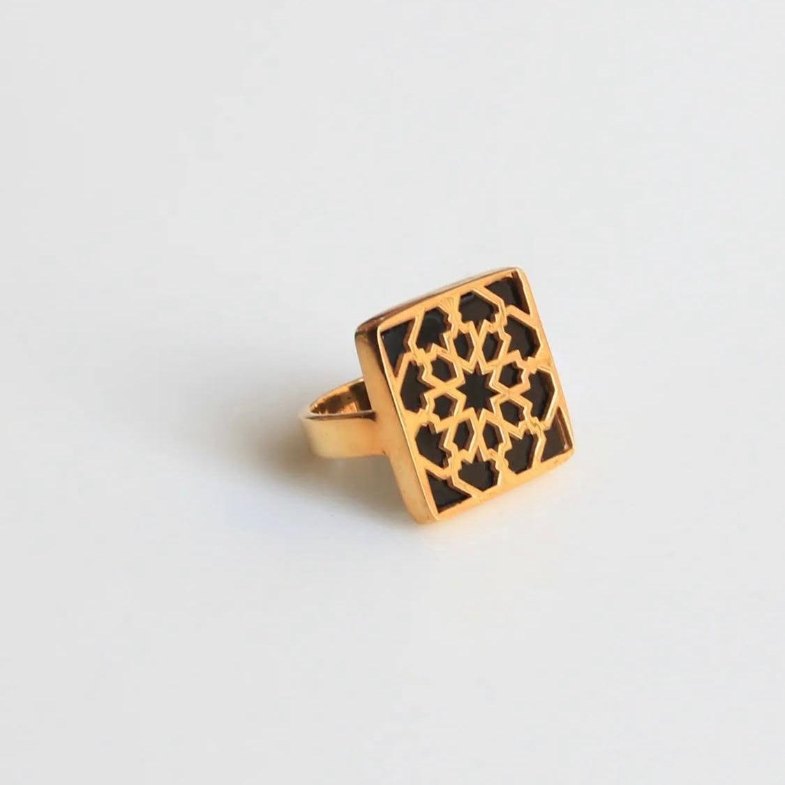Persian Silver Rings with Geometrical Design