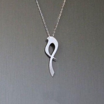 Persian Minimal Jewelry-Handmade Bird-Shaped Silver Necklace:Persian Jewelry-Afra Art Gallery