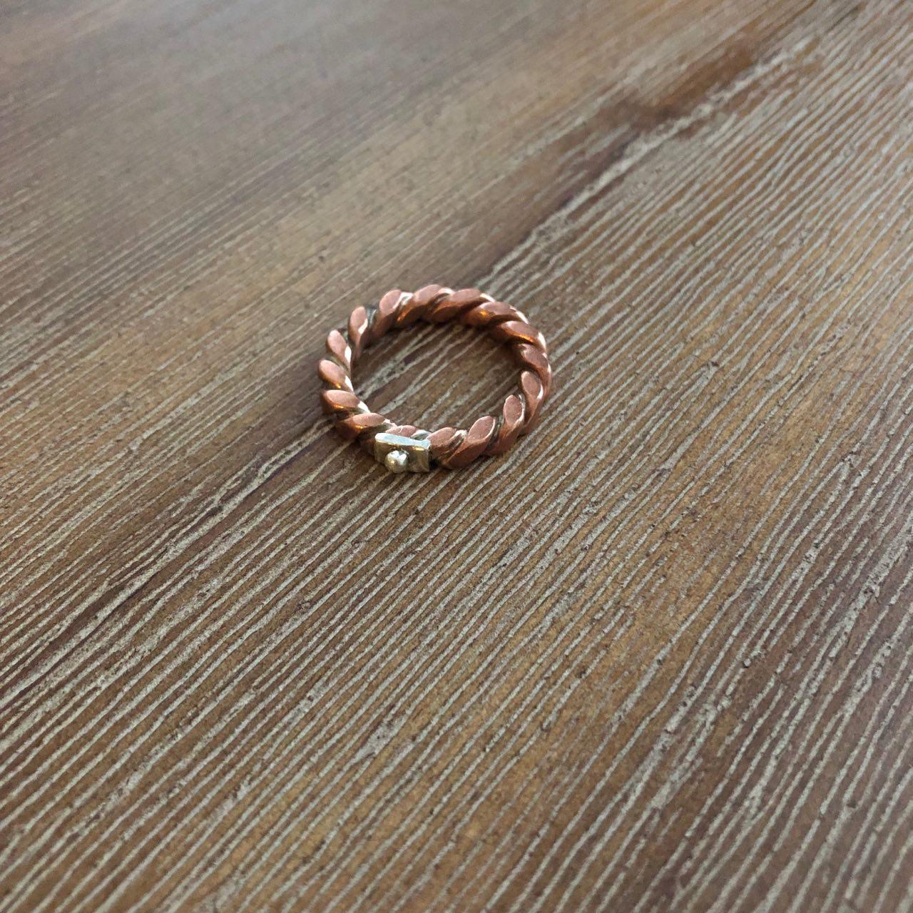Persian Minimal Jewelry-Handmade Twisted Copper Ring:Persian Jewelry-Afra Art Gallery