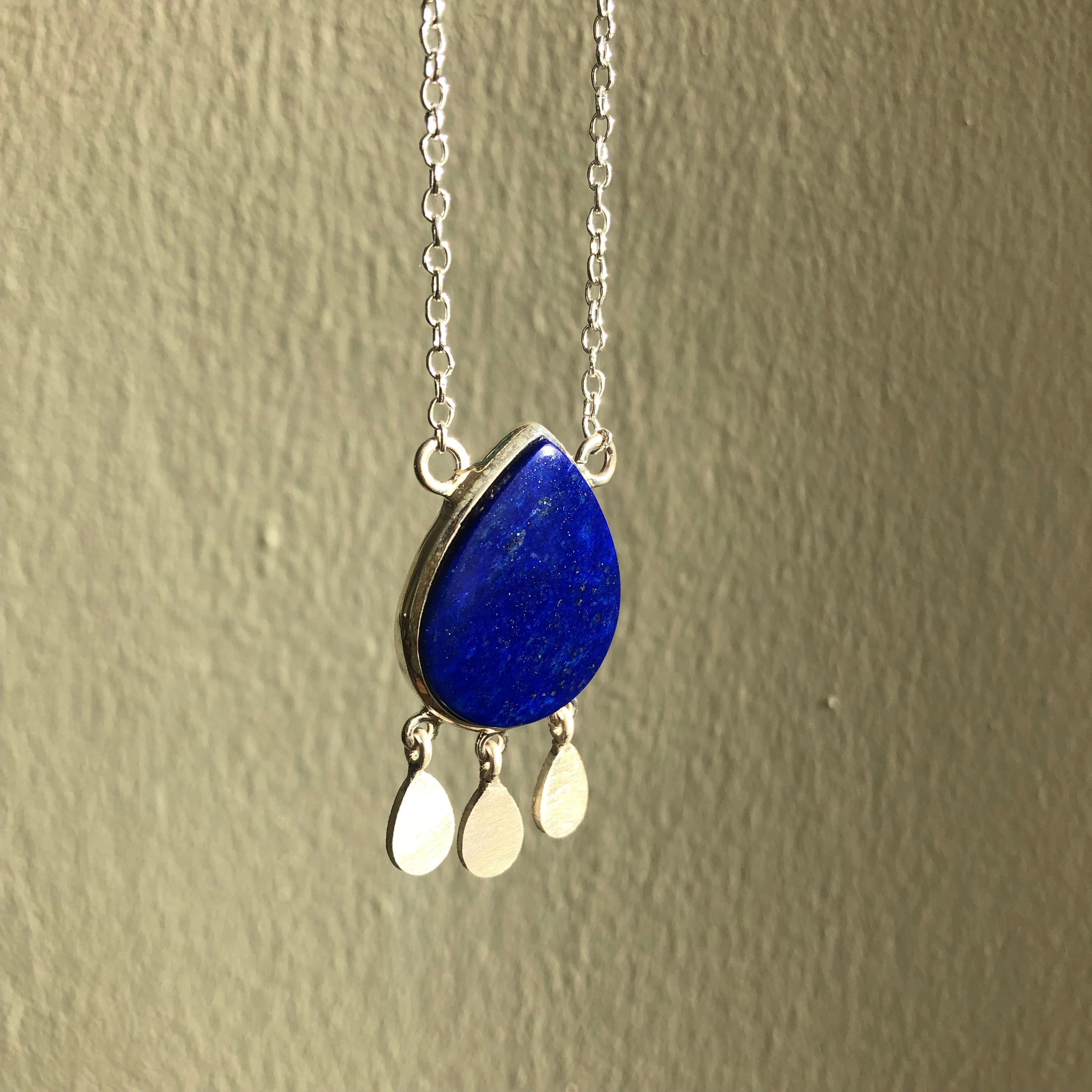 Persian Necklaces Handmade Silver Necklace with Lapis lazuli:Persian Jewelry-A ART GALLERY