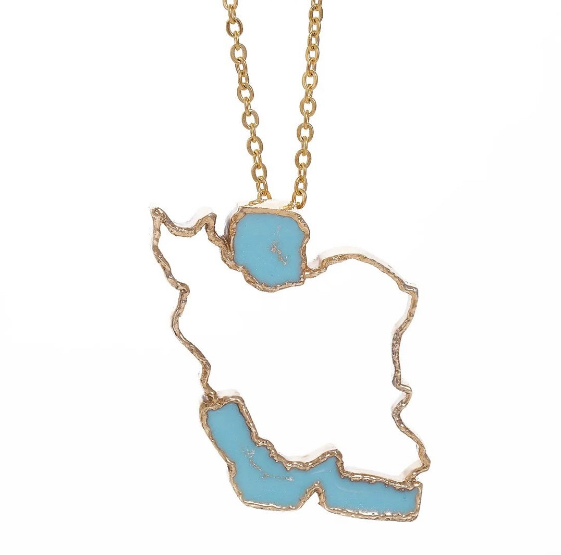 Persian Necklace "For My Homeland" Iran Map Necklace: Persian Jewelry-AFRA ART GALLERY
