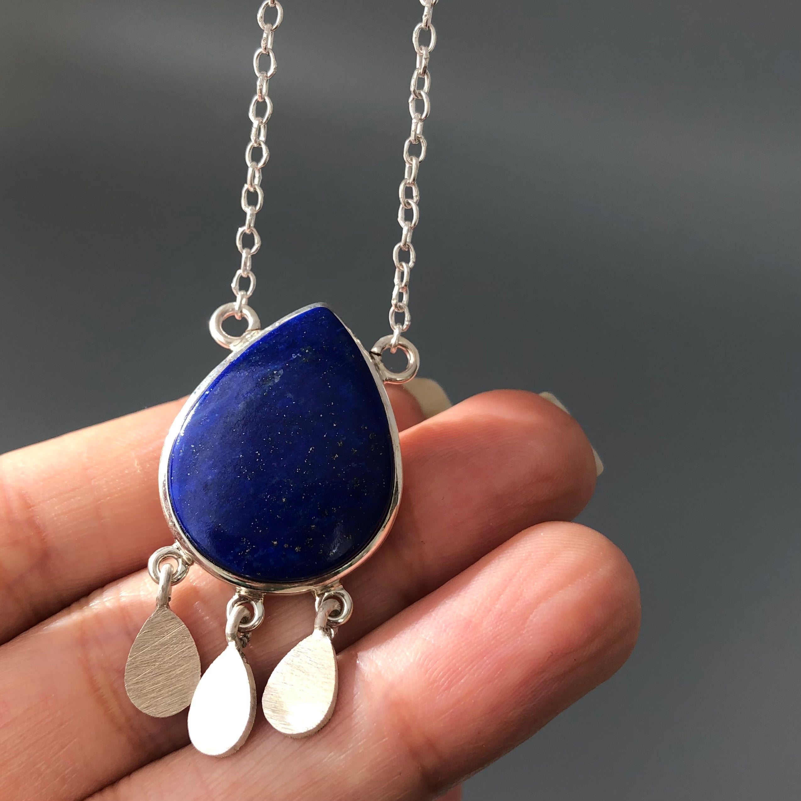 Persian Necklaces Handmade Silver Necklace with Lapis lazuli:Persian Jewelry-A ART GALLERY