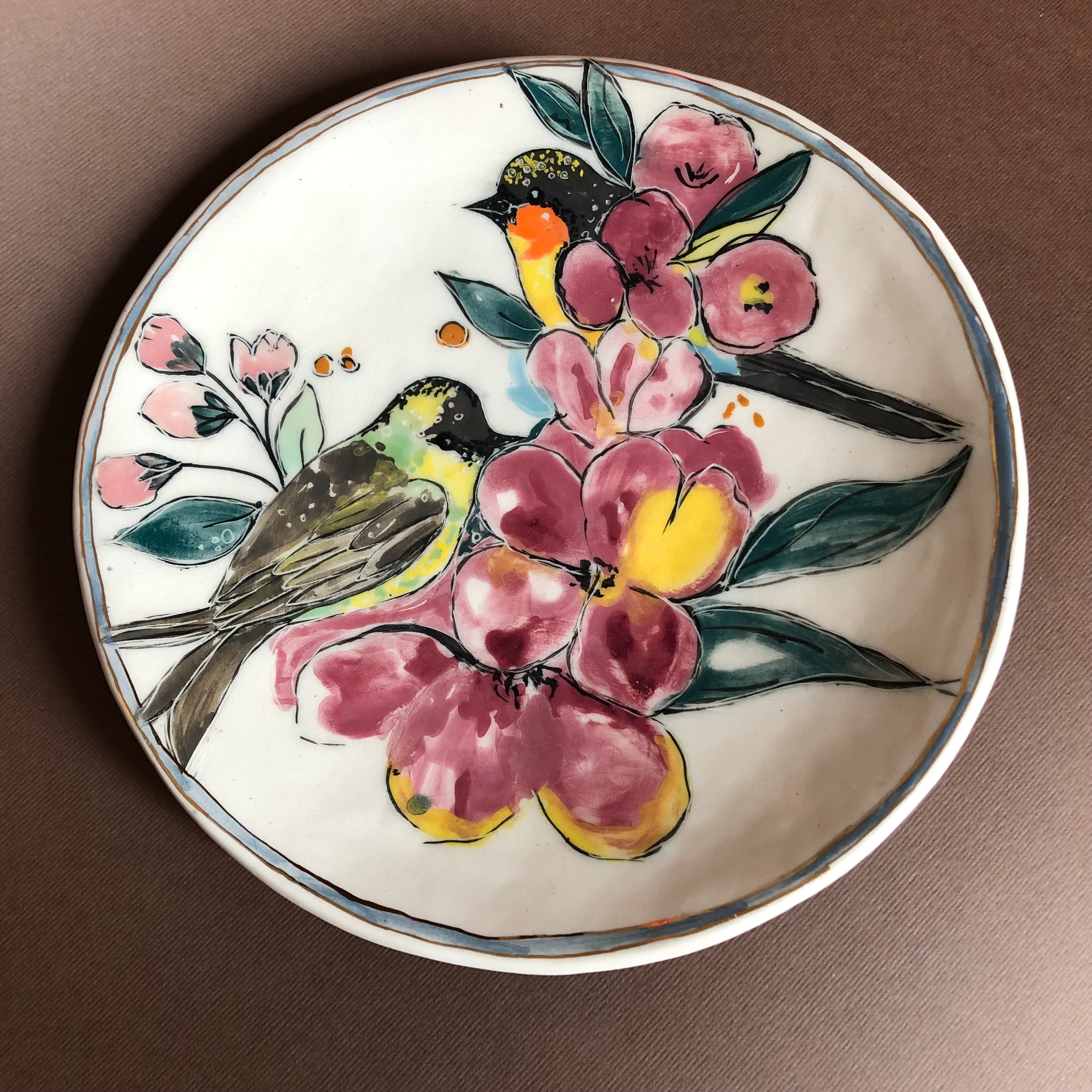 Wall Decorative Hand painted Ceramic Plate with Birds