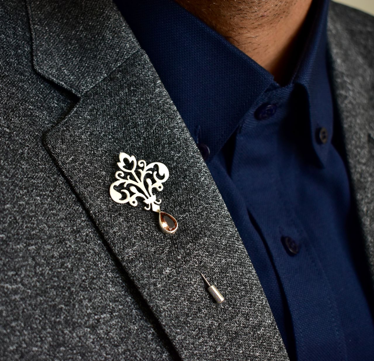 Persian Men's Jewelry-Handmade Persian Men Laple Pin: Persian Jewelry-AFRA ART GALLERY