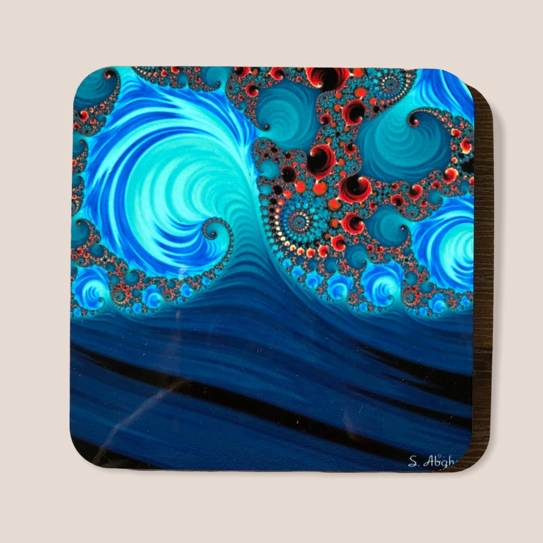 Bright Colorful Fractal Coasters