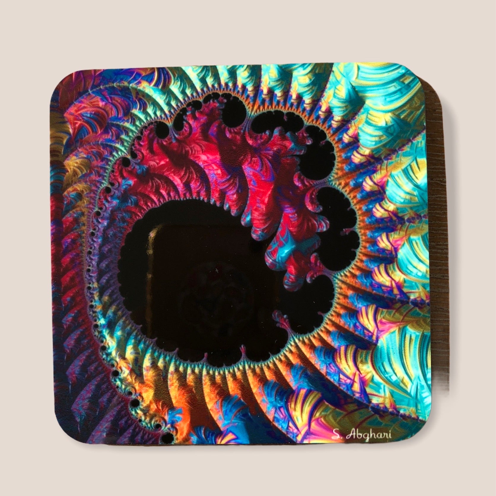 Bright Colorful Fractal Coasters